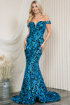 Amelia Couture 20113 Velvet Sequins Sleeveless Long Dress