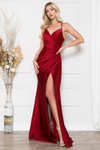Amelia Couture 391 Lycra Wide V-neck Sleeveless Long Dress