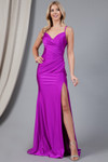 Amelia Couture 391 Lycra Wide V-neck Sleeveless Long Dress