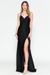 Amelia Couture 391 Lycra Wide V-neck Sleeveless Long Dress