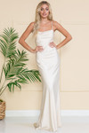 Amelia Couture 6111 Satin Cowl Neck Sleeveless Long Dress
