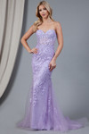 Amelia Couture 7024 Mesh Embroidery Sleeveless Long Dress