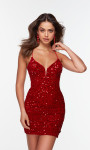 Alyce Paris 4597 Plunging Neck Straight Short Formal Dress