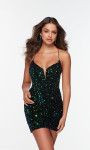 Alyce Paris 4597 Plunging Neck Straight Short Formal Dress