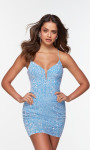 Alyce Paris 4597 Plunging Neck Straight Short Formal Dress