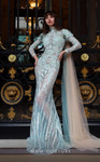 MNM Couture K4008 Beaded Mesh High Neck Long Sleeves Dress