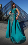 MNM Couture K4007 Beaded Jewel Neck Sleeveless Ruched Dress