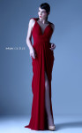 MNM Couture G0919 Illusion Neckline Sleeveless Long Dress