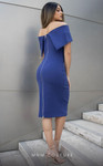 MNM Couture M1033 Off-Shoulder Sheath Tea Length Dress