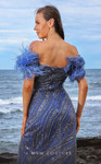 MNM Couture M1052 Off-shoulder Strapless Feather Long Dress