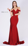 MNM Couture L0044S Lycra V-neck Off the Shoulder Long Dress