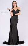 MNM Couture L0044S Lycra V-neck Off the Shoulder Long Dress