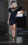 MNM Couture R01043 Illusion High Neck Short Sleeves Dress