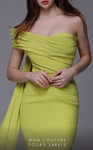 MNM Couture 2718 Crepe Ruched One-Shoulder Draping Dress