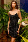 Amelia Couture BZ024S Velvet Sequins Sleeveless Short Dress