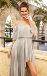 MNM Couture F6205 Off the Shoulder High Low Long Dress