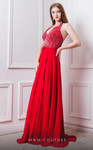 MNM Couture F6198 Beads Halter Neck Sleeveless Long Dress