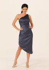 Morilee Bridesmaids 21823 Luxe Satin One Shoulder Midi Dress