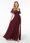 Morilee Bridesmaid 21722 Chiffon Flutter Sleeves Long Dress