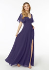 Morilee Bridesmaid 21722 Chiffon Flutter Sleeves Long Dress