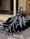 House of Wu 26065 Velvet Sequins Lace Off Shoulder Ballgown