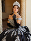 House of Wu 26065 Velvet Sequins Lace Off Shoulder Ballgown