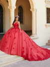 House of Wu 26064 Lace Tulle Spaghetti Strap Long Ballgown