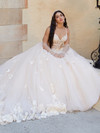 House of Wu 26064 Lace Tulle Spaghetti Strap Long Ballgown