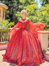 Dancing Queen 1776 Sweetheart Neck Strap Sleeve Long Dress