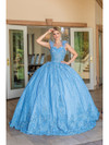 Dancing Queen 1721 V-Neck Strap Sleeve Quinceanera Gown