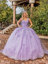 Dancing Queen 1707 V-Neck Strap Sleeve Quinceanera Gown