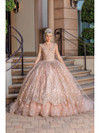 Dancing Queen 1692 V-Neck Strap Sleeve Quinceanera Gown