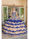 Dancing Queen 1689 V-neck Ruffled Tiers Basque Ballgown