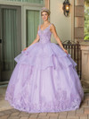 Dancing Queen 1686 Deep V-Neck Sleeveless Beaded Ballgown