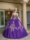 Dancing Queen 1635 V-neck Sleeveless Quinceanera Ballgown
