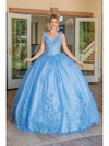 Dancing Queen 1623 V-Neck Sleeveless Embroidery Ballgown