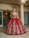 Dancing Queen 1616 V-Neck Strap Sleeves Embroidery Ballgown