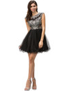 Dancing Queen 9149 Illusion Bateau Lace Homecoming Dress