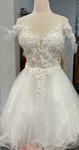 Dancing Queen 3339 Illusion V-neck Floral Applique Dress