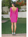 Dancing Queen 3326A Sweetheart Neck Long Sleeve Short Dress