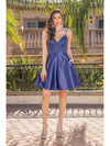 Dancing Queen 3318 Strap Sleeves V-neck Homecoming Dress