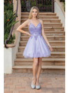 Dancing Queen 3315 Strap Sleeves V-neck Homecoming Dress