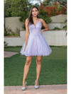 Dancing Queen 3314 Strap Sleeves V-neck Homecoming Dress