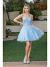 Dancing Queen 3314 Strap Sleeves V-neck Homecoming Dress