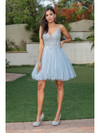 Dancing Queen 3314 Strap Sleeves V-neck Homecoming Dress