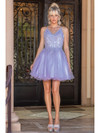 Dancing Queen 3303 Strap Sleeves V-neck Homecoming Dress