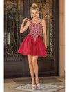 Dancing Queen 3295 Sweater Neck Sleeveless Homecoming Dress