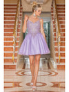 Dancing Queen 3295 Sweater Neck Sleeveless Homecoming Dress