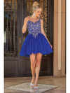Dancing Queen 3295 Sweater Neck Sleeveless Homecoming Dress