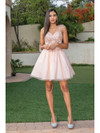 Dancing Queen 3287 Sweater Neck Sleeveless Homecoming Dress